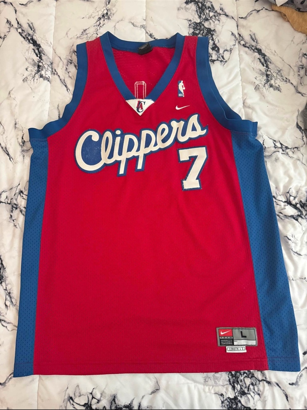 Nike Clippers Red & Blue Basketball Jersey Lamar Odom